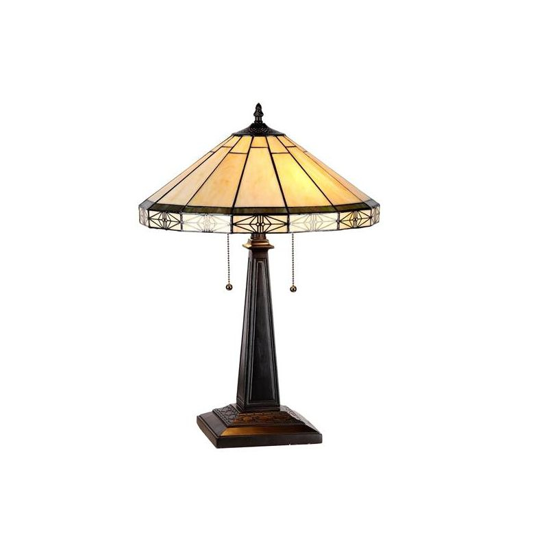 Chloe Lighting Belle Tiffany-style 2 Light Mission Table Lamp 16" Shade