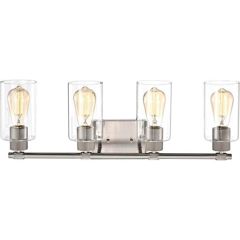 Chloe Lighting Mercy Contemporary 4 Light Brushed Nickel Bath Vanity Fixture 27" Width