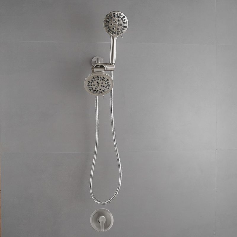 Single Handle 1-Spray Round Rain Shower Faucet Combo Set with Dual Function Pressure Balance Valve