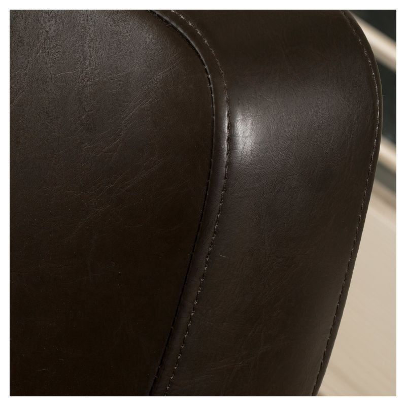 Christopher Knight Home Vada Upholstered Swivel Chair - Brown: Bicast Leather, Iron Frame, No Assembly Required