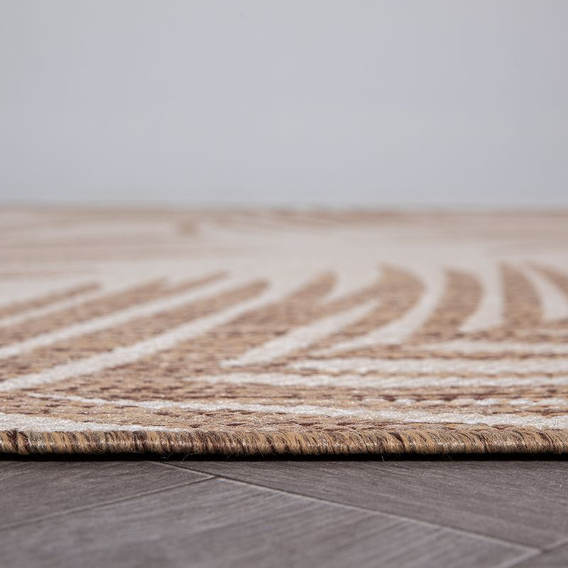 World Rug Gallery Contemporary Distressed Leaves Textured Flat Weave Indoor/Outdoor Area Rug - BROWN 7'10"X10'
