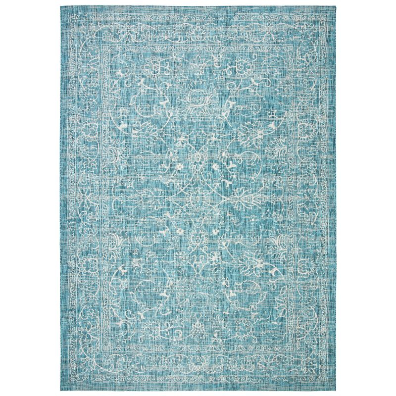 Courtyard CY8680 Power Loomed Indoor and Outdoor Area Rug - Turquoise - 9'x12' - Safavieh