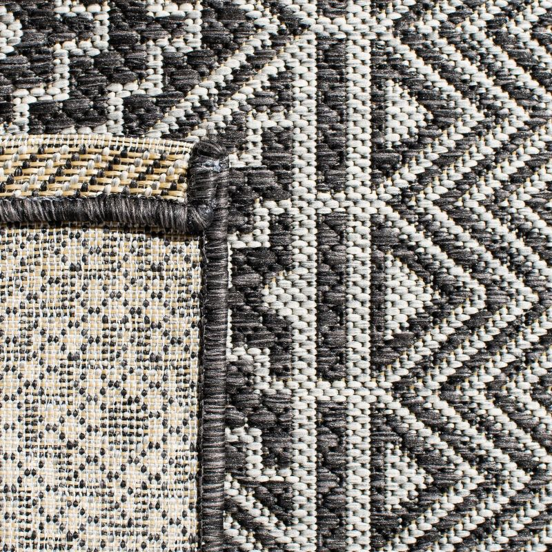 Courtyard CY8787 Power Loomed Indoor/Outdoor Area Rug - Black/Grey - 6'7"x6'7" - Safavieh.