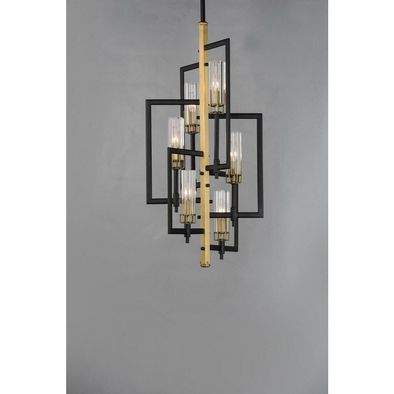 Maxim Lighting Flambeau 6 - Light Chandelier in  Black/Antique Brass