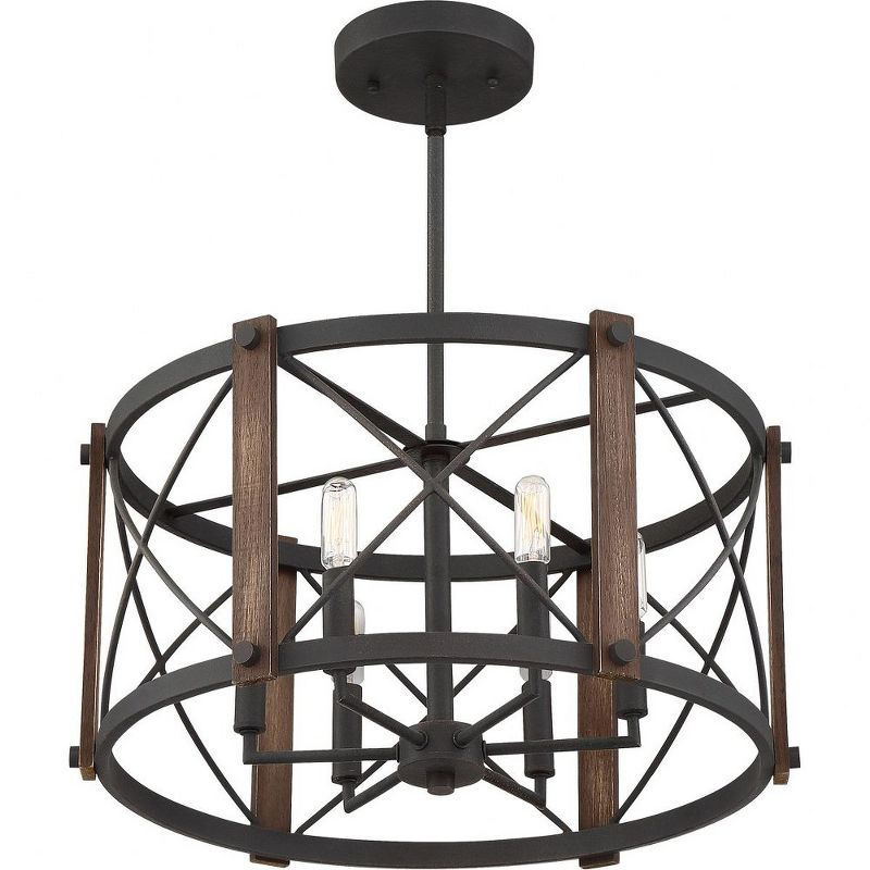 Quoizel Lighting Baron 6 - Light Semi-Flush Mount in  Marcado Black