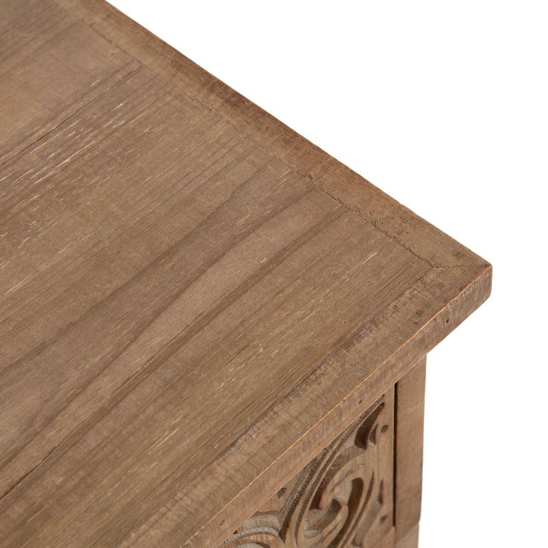 Kate and Laurel Cassetta Rectangle Wood Side Table, 19x14x28, Rustic Brown