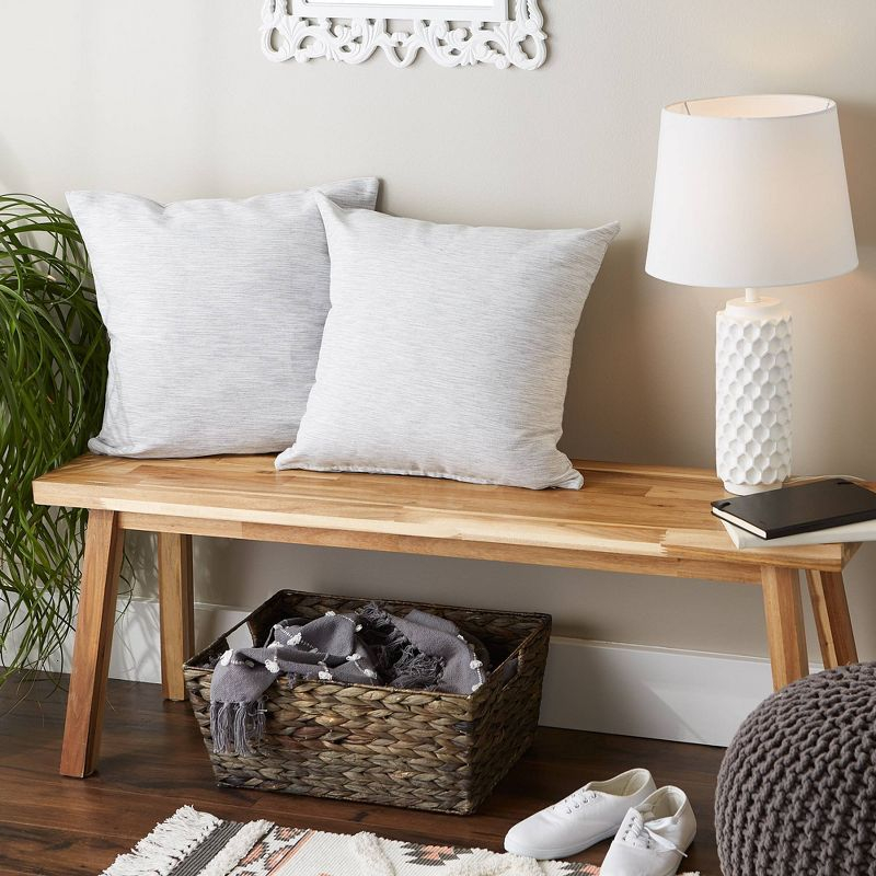 2pc 18"x18" Tonal Recycled Cotton Square Throw Cover Light Gray/Off-White - Design Imports: Zipper Closure, Indoor Use