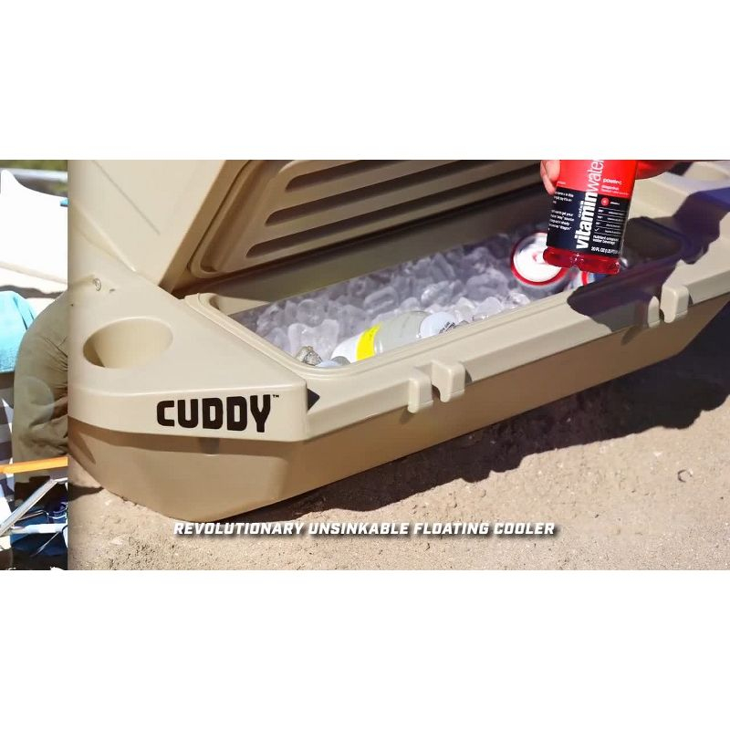 Cuddy Floating Cooler and Dry Storage Vessel - 40QT - Amphibious Hard Shell Design, Navy