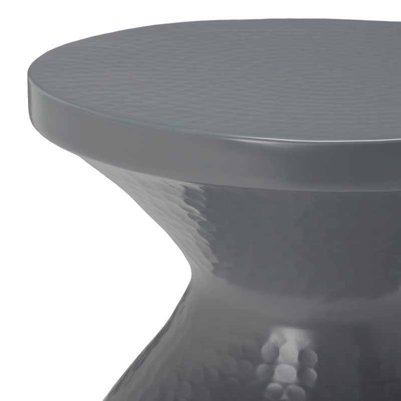 Astrid Small Hammered Stool/End Table - Dark Grey - Safavieh