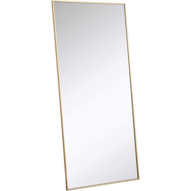 Elegant Lighting Modern Metal Frame Mirror, Rectangle 30", Brass Finish – Ideal for Vanity or Accent Wall