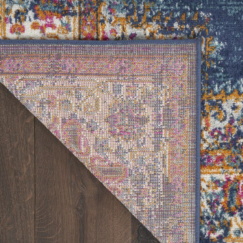 Nourison Passion Medallion Bohemian Indoor Rug Navy 5'3" x 7'3"