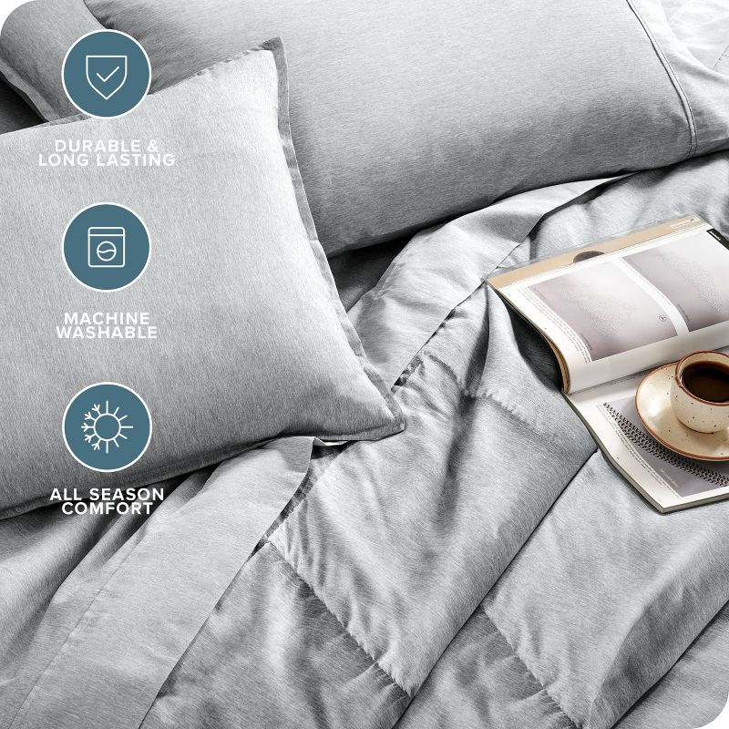 Full Double Brushed Bed in a Bag Heather Pewter by Bare Home