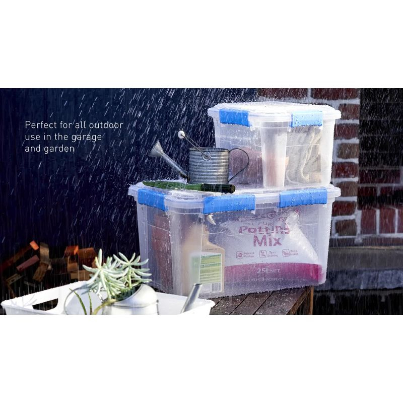 Ezy Storage 33.8qt IP67 Waterproof File Storage Box: Stackable, Clear Utility Bin for Documents & Tools