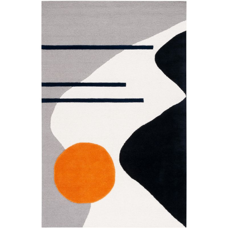 Rodeo Drive RD883 Hand Tufted Area Rug - Grey/Black - 4'x6' - Safavieh.