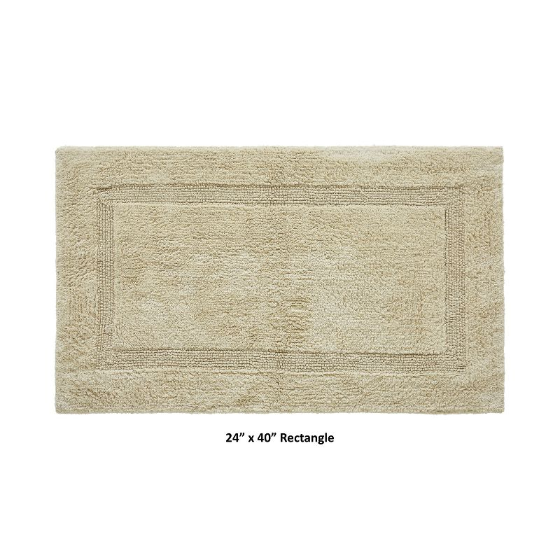 Better Trends Lux 100% Cotton Tufted Solid Reversible Bath Rug 24" x 40" Rectangle - Sand
