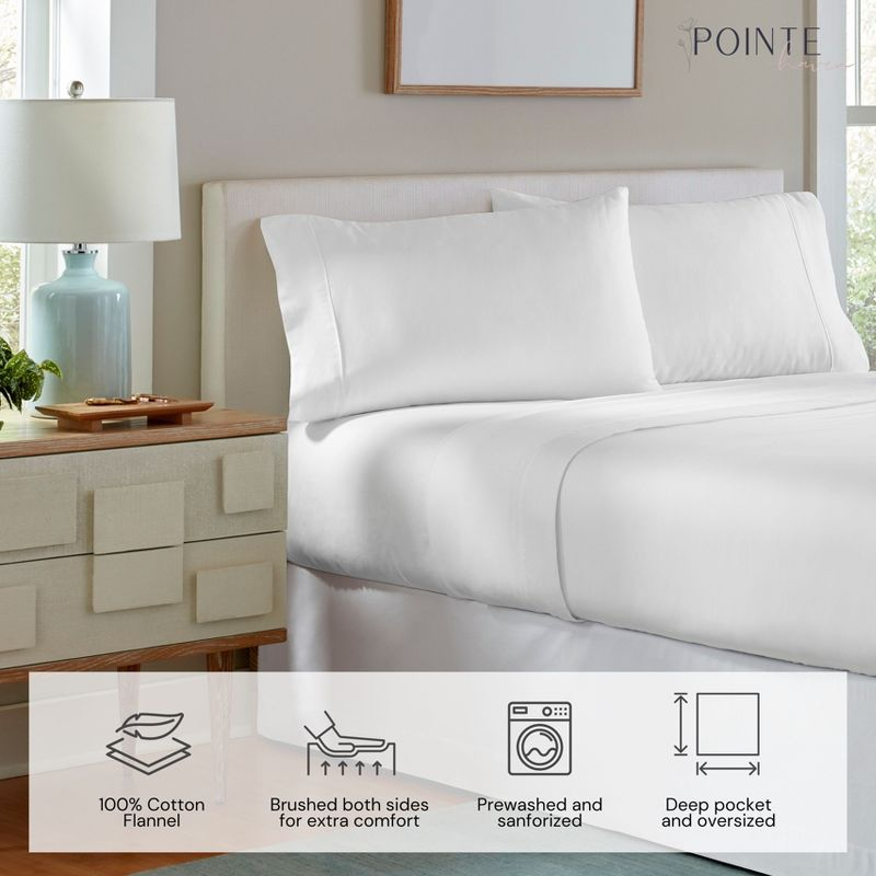 Pointehaven 180 GSM Luxury Cotton Printed Flannel Sheet Set, Queen, Derby
