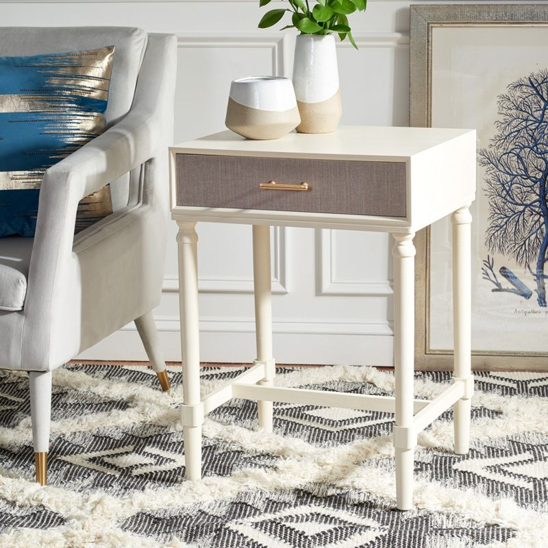 Estella 1 Drawerwith Accent Table - White - Safavieh.