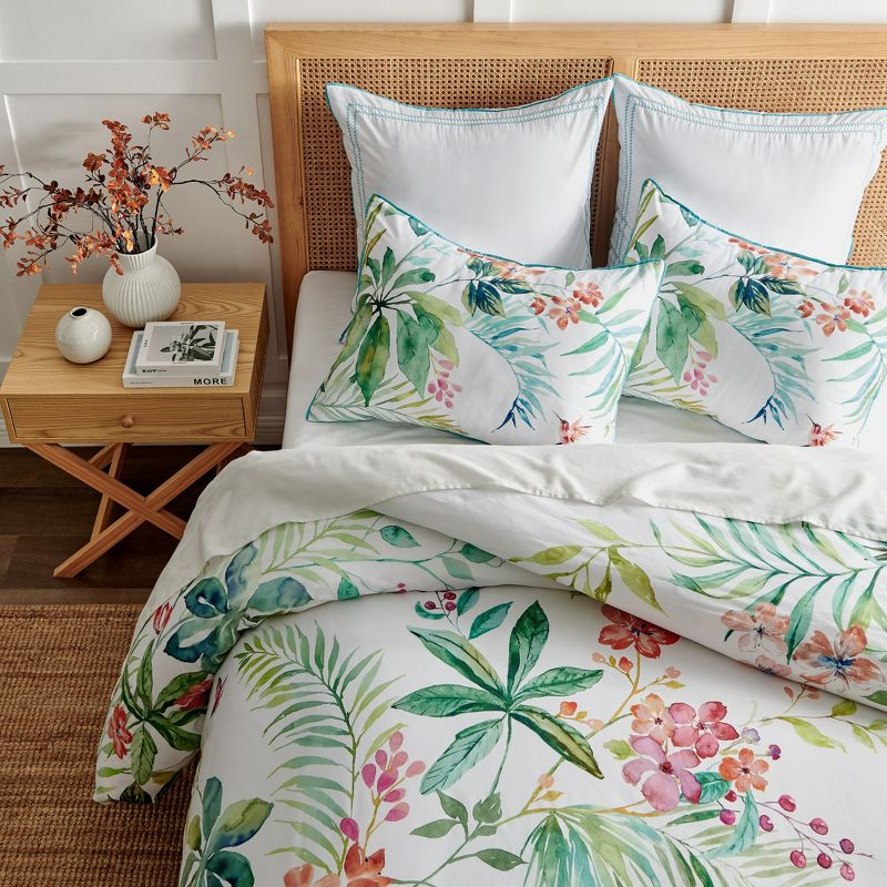 Hummingbird Grove Cream  Euro Sham set of 2 - Levtex Home