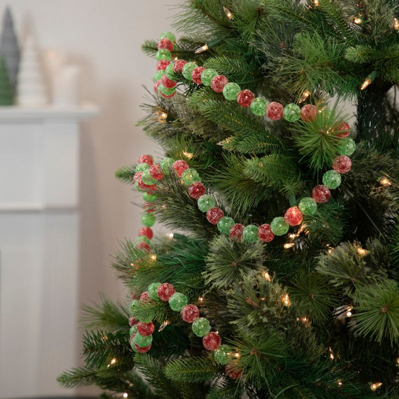 Northlight 6' Red and Green Glittered Candy Drop Christmas Garland,  Unlit