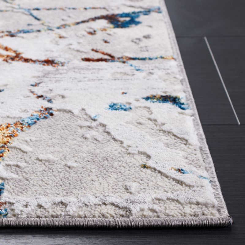 Amelia ALA293 Power Loomed Indoor Area Rug - Grey/Blue Gold - 4'5"x6'5" - Safavieh