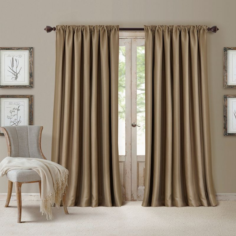 All Seasons Single Blackout Window Curtain Panel - 52" x 108" - Antique Gold - Elrene Home Fashions