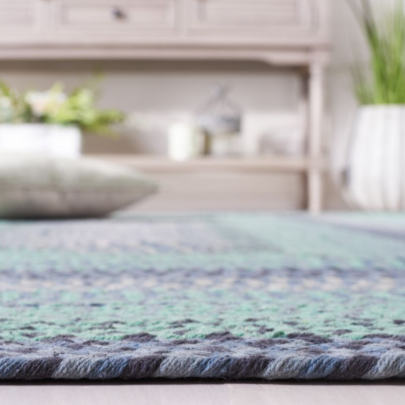 Braided BRD651 Flat Weave Indoor Area Rug - Grey/Green - 5'x8' - Safavieh