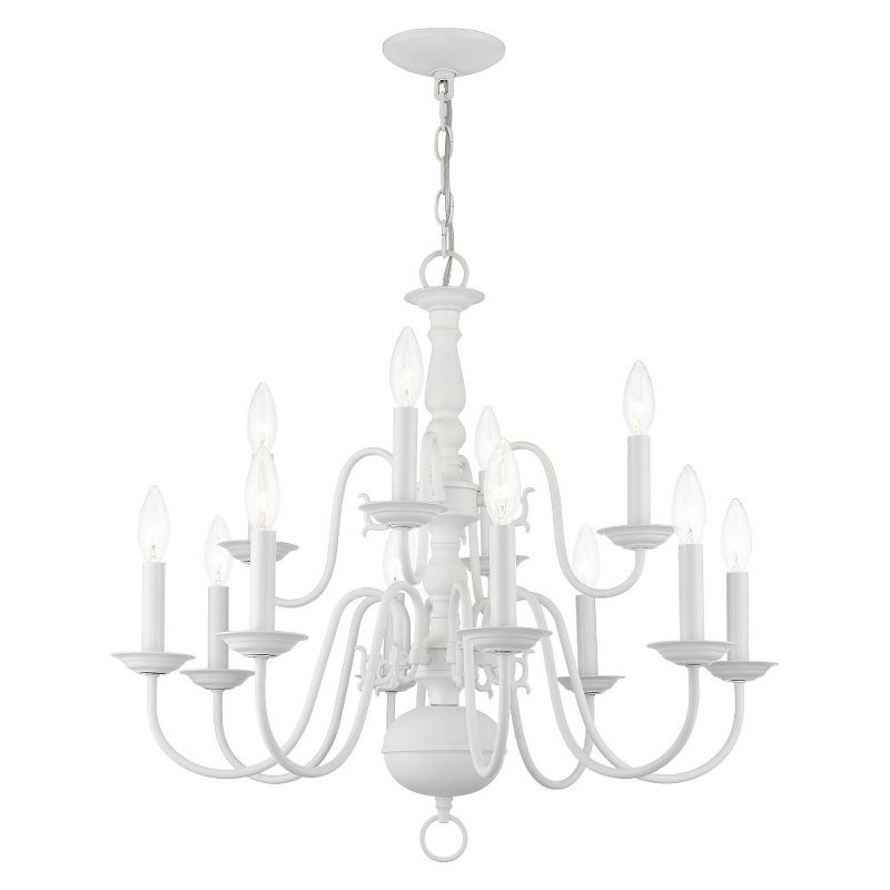 Livex Lighting Williamsburgh 12 - Light Chandelier in  White