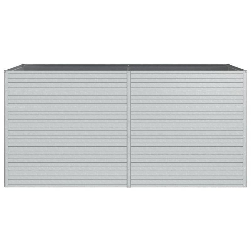 vidaXL Garden Raised Bed 63"x31.5"x30.3" Galvanized Steel Silver