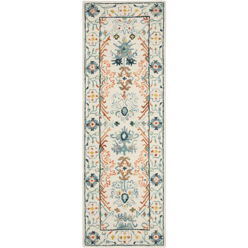 Aspen APN310 Hand Tufted Indoor Runner Rug - Ivory/Blue - 2'3"x19' - Safavieh
