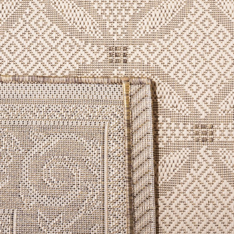 Courtyard CY1502 Power Loomed Indoor and Outdoor Area Rug - Natural/Brown - 4'x5'7" - Safavieh