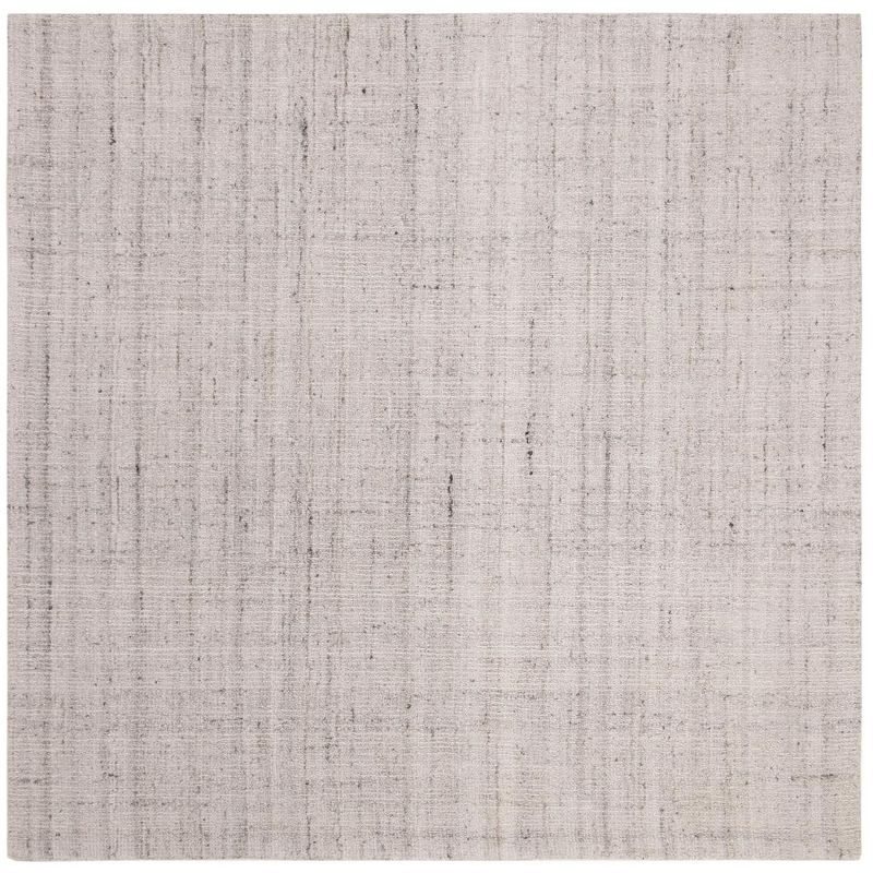 Abstract ABT141 Handmade Indoor Area Rug - Light Grey - 4'x4' - Safavieh