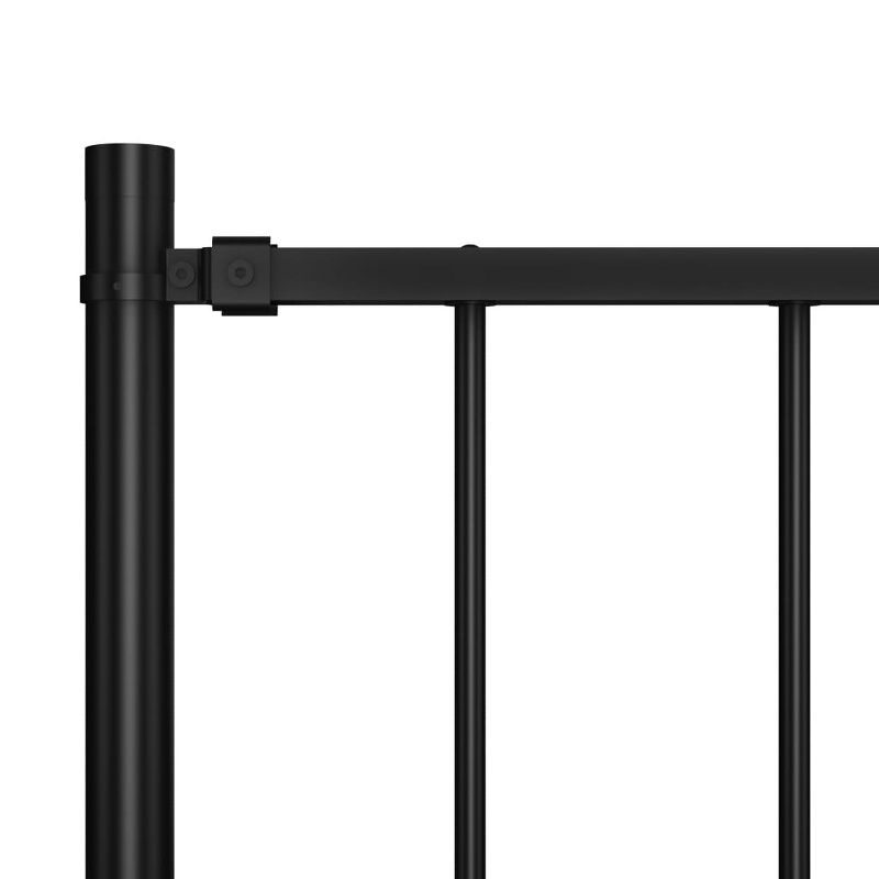 vidaXL Fence Panel with Posts Powder-coated Steel 5.6 ft.x4.1 ft. Black