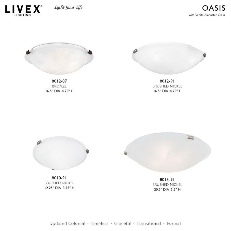 Livex Lighting Oasis 3 - Light Flush Mount in  Brushed Nickel