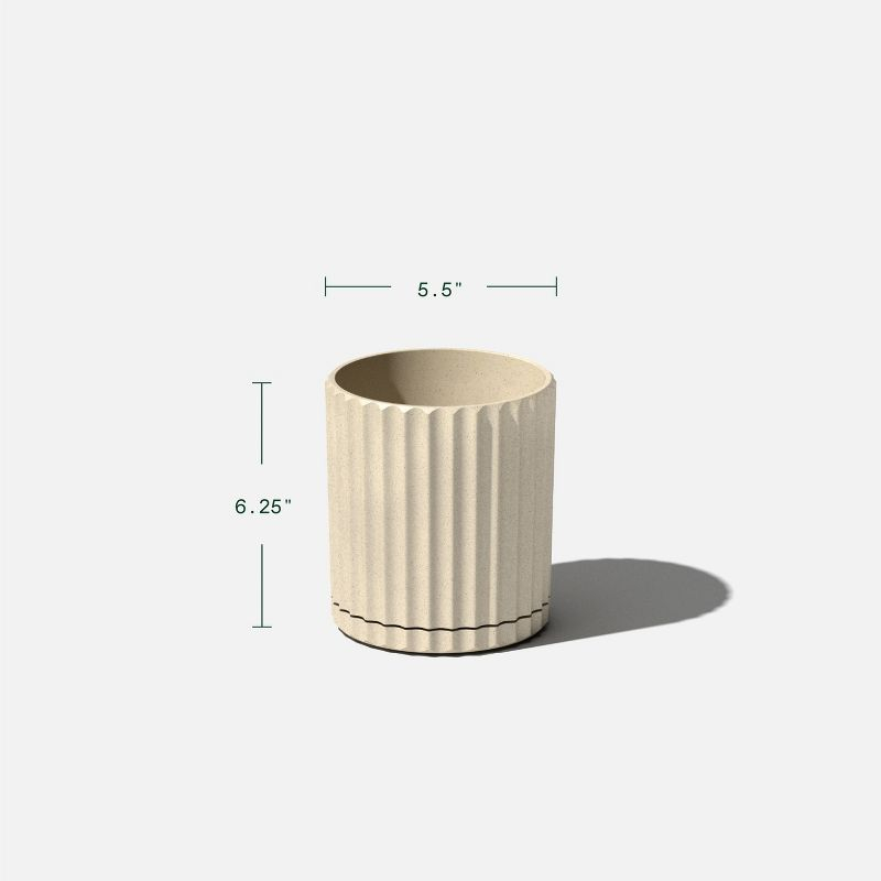 Veradek Mason Series Demi 6" Plastic-Stone Planter 2-Pack Sand