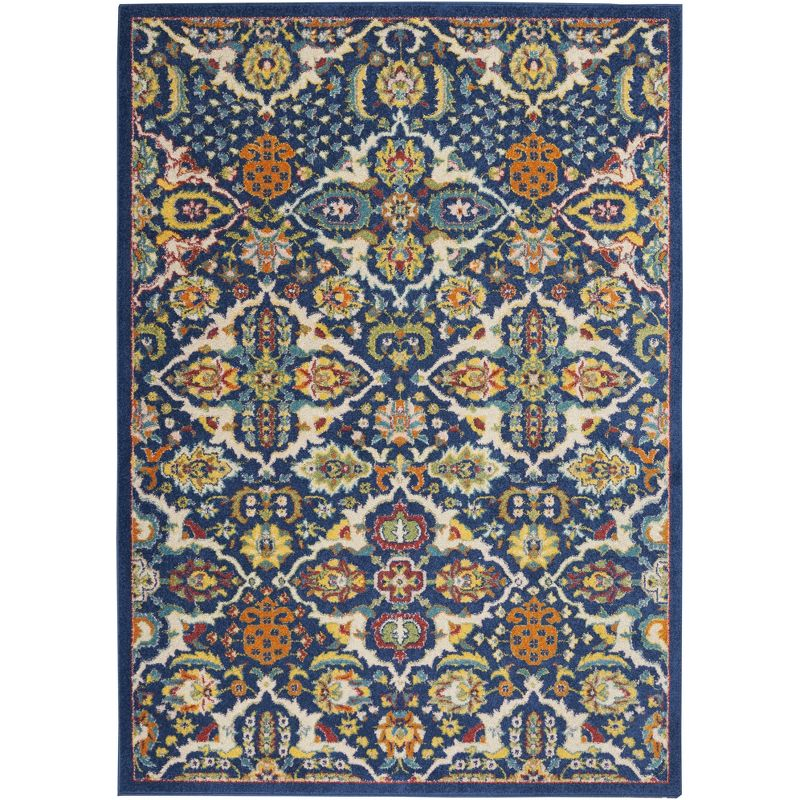 Nourison Allur Boho Indoor Area Rug Navy Multicolor 6' x 9'