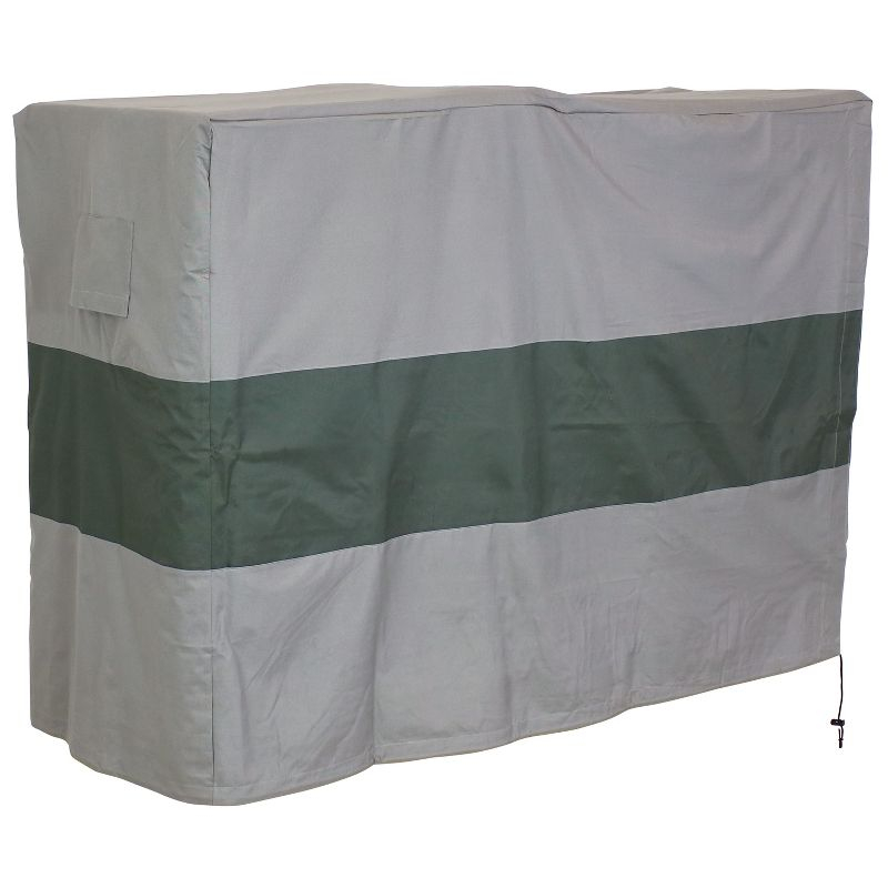 Sunnydaze Outdoor Weather-Resistant Heavy-Duty Polyester with PVC Backing Firewood Log Rack Cover - 4' 2" - Gray and Green