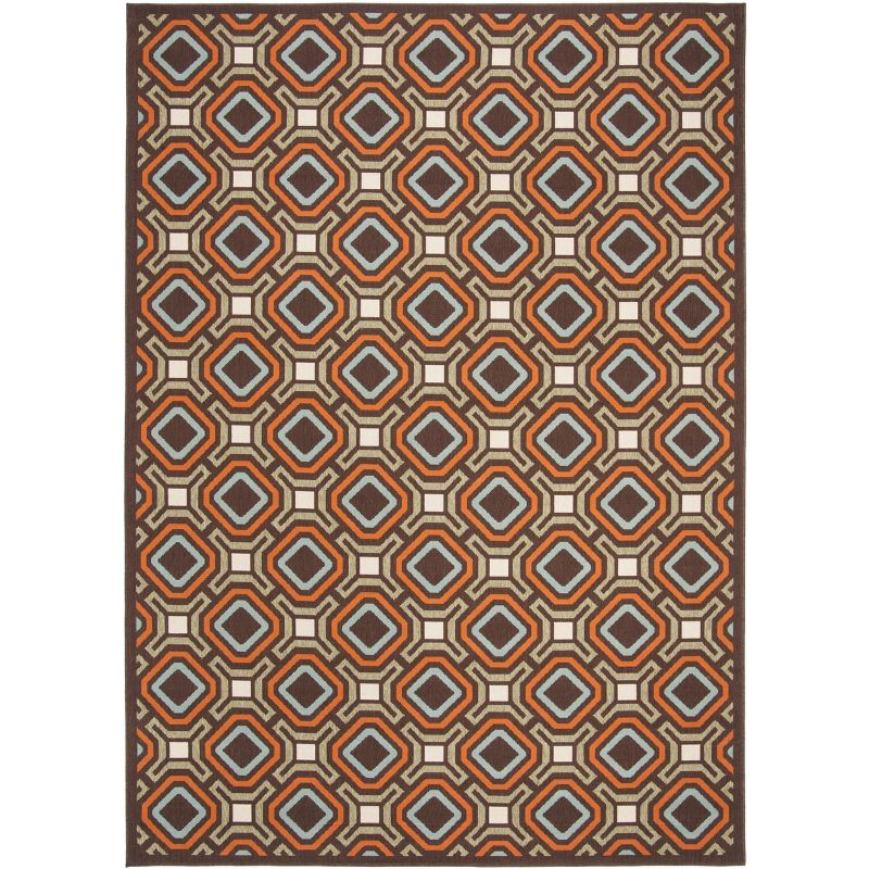 Veranda VER089 Power Loomed Indoor/Outdoor Area Rug - Chocolate/Terracotta - 8'x11' - Safavieh.