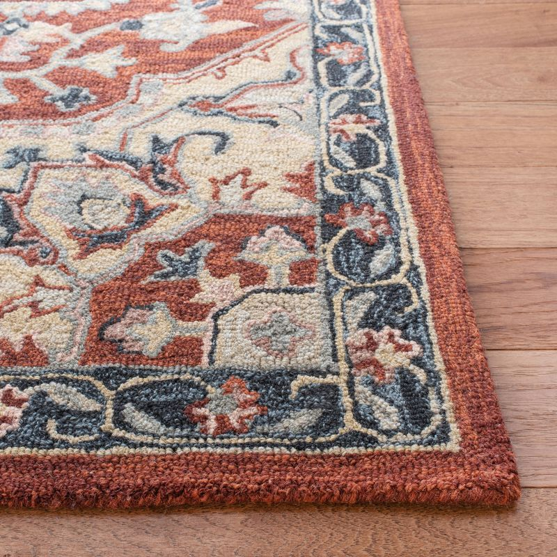 Heritage HG922 Hand Tufted Area Rug - Red/Black - 4'x6' - Safavieh.