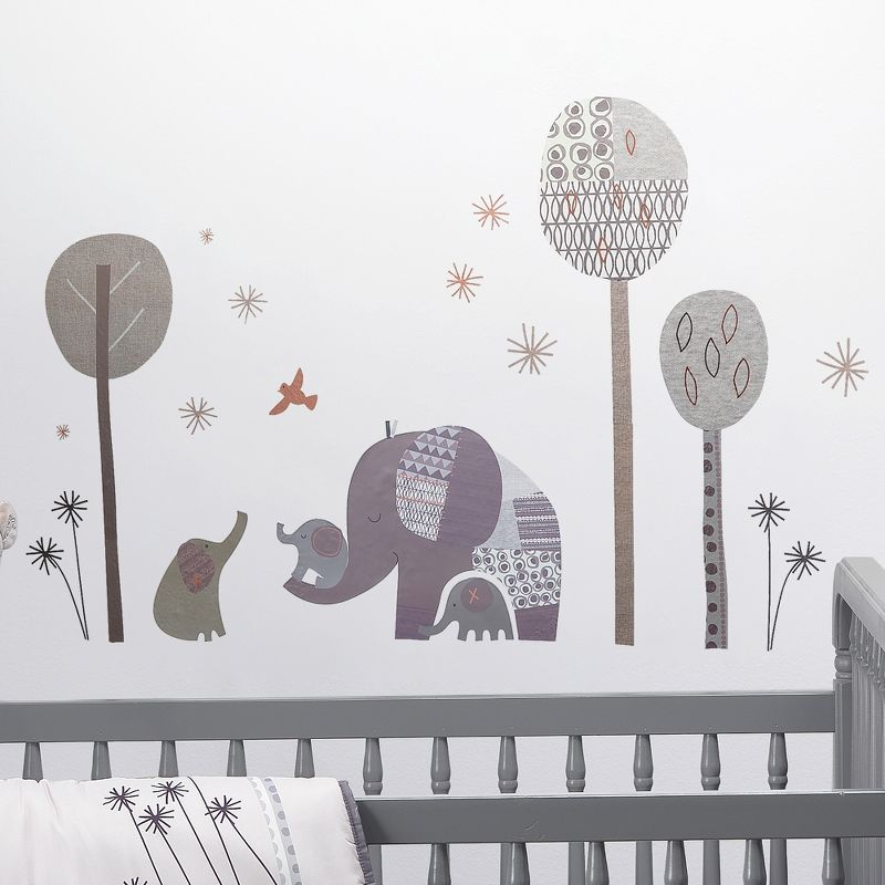 Bedtime Originals Elephant Love Gray Elephants/Trees/Stars Wall Decals/Stickers
