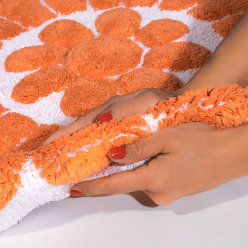 Chesapeake Merchandising 2pc Bursting Flower Bath Rug Set Coral : Microfiber, Machine Washable, Non-Slip Backing