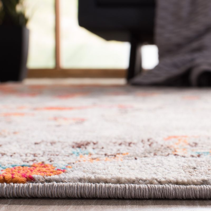 Madison MAD425 Power Loomed Indoor Area Rug - Grey/Orange - 6'7"x6'7" - Safavieh