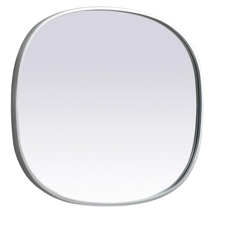 Elegant Decor Brynn Oval Modern MDF Wood/Iron Mirror, 24x40 Inch, Brass