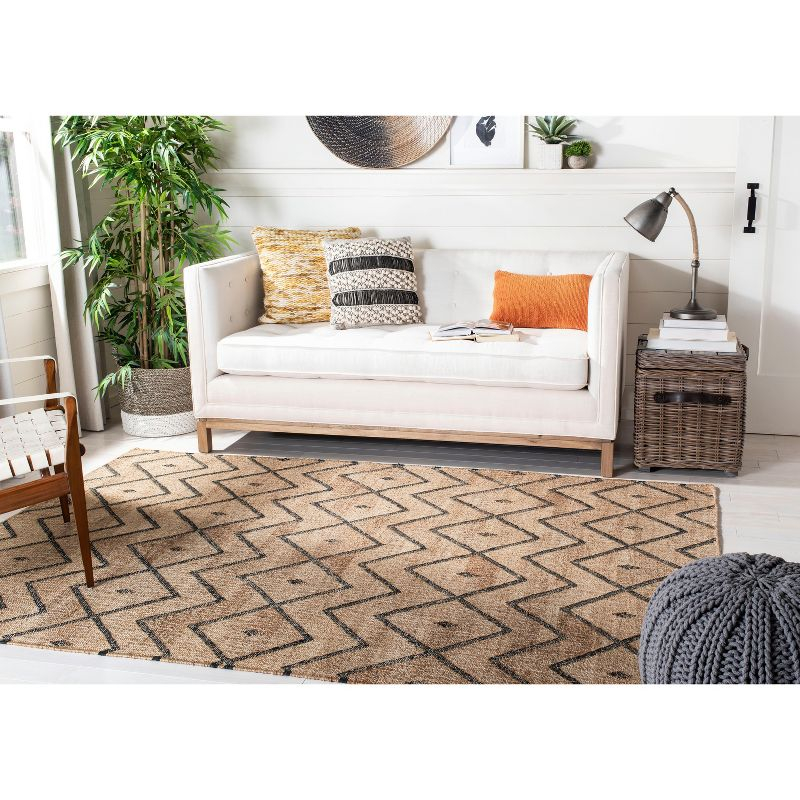 Kilim KLM750 Hand Loomed Area Rug - Natural/Charcoal - 5'x5' - Safavieh.