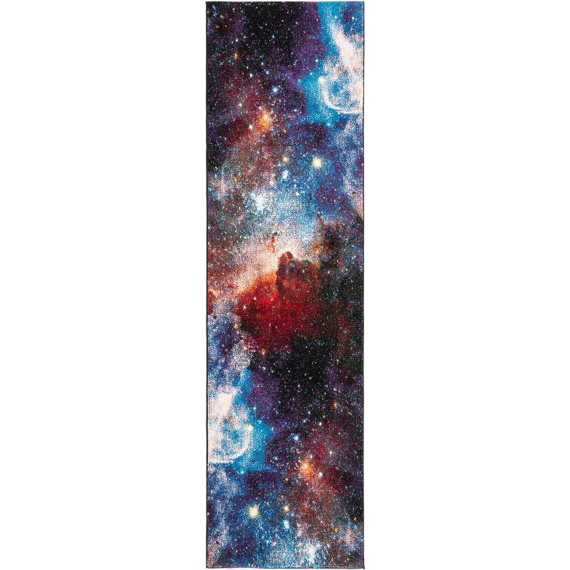 Galaxy GAL109 Power Loomed Indoor Runner - Purple/Multi - 2'3"x12' - Safavieh