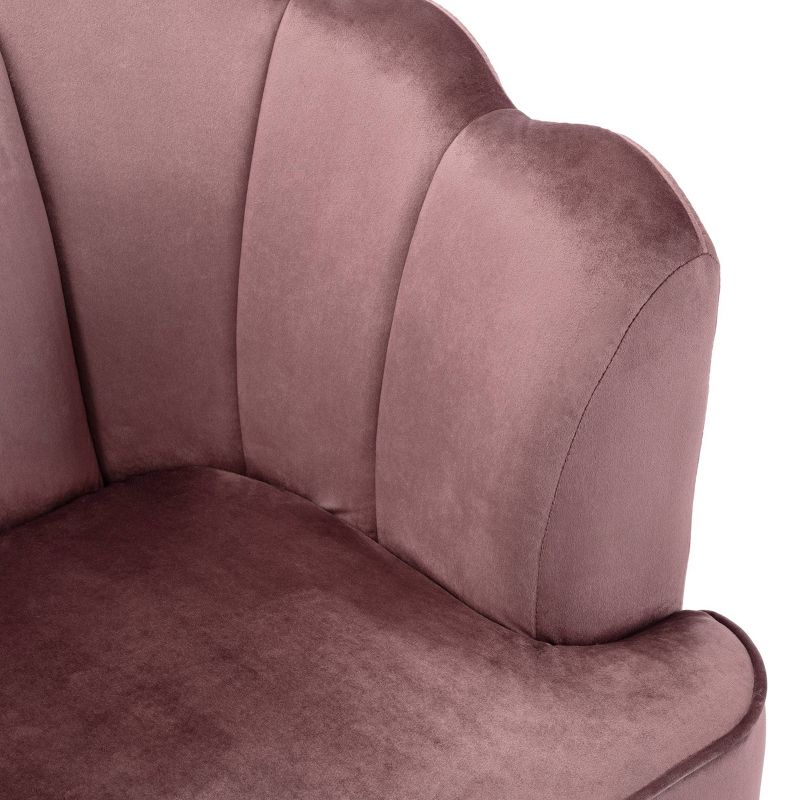 Reitz Modern Glam Velvet Channel Stitch 3 Seater Shell Sofa Blush Pink/Gold - Christopher Knight Home: Durable Iron Legs, Polyester Upholstery