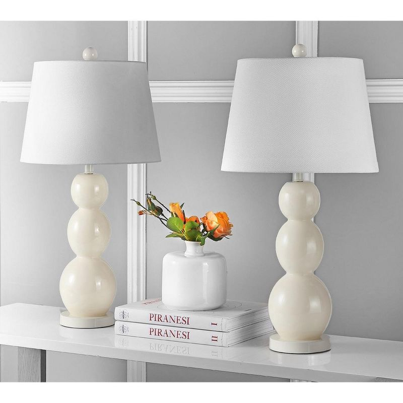 Jayne 3 Sphere Table Lamp (Set of 2) - 26.5 Inch Height - LIT4089 - Light Grey - Safavieh