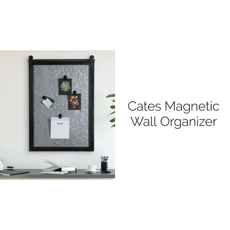 40" x 26" Cates Barn Door Wood Framed Magnet Board White - Kate & Laurel: Office Decor, Playroom Organizer