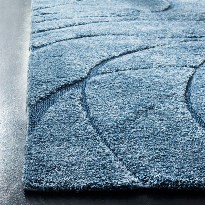Florida Shag SG471 Power Loomed Indoor Area Rug - Light Blue/Blue - 5'3"x7'6" - Safavieh
