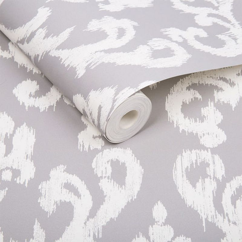 Ink Damask Grey Mist Paste the Wall Wallpaper