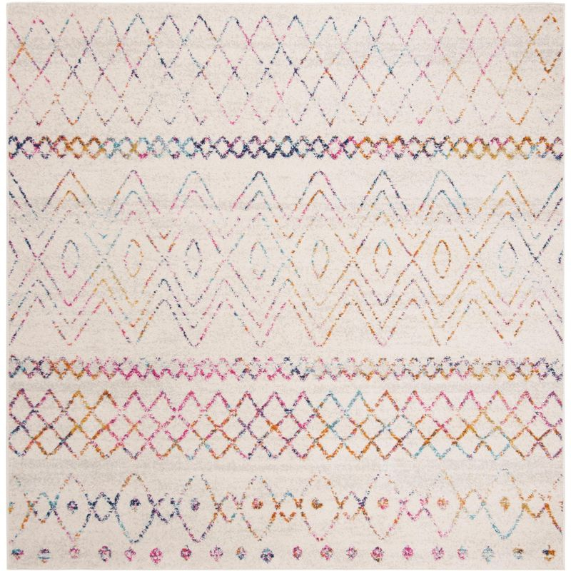 Madison 700 MAD798 Power Loomed Indoor Area Rug - Ivory/Fuchsia - 5'3"x5'3" - Safavieh